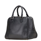 ロエベ アナグラム アマソナ75 ハンドバッグ ショルダーバッグ 2WAY ブラック レザー レディース LOEWE 【中古】